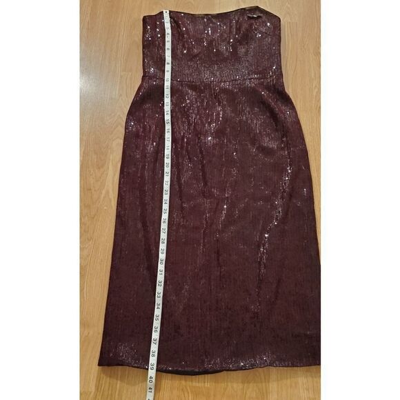 Haney Martina Strapless Sequin Sheath Dress sz 12 - Picture 10 of 12
